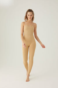 Seamless leggings with wide waistband Latte