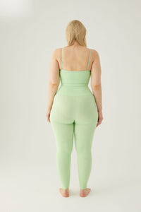 Seamless leggings with wide waistband Pistachio