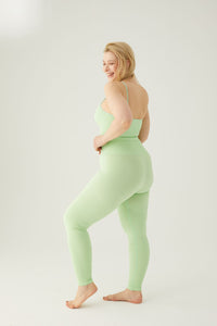 Seamless leggings with wide waistband Pistachio