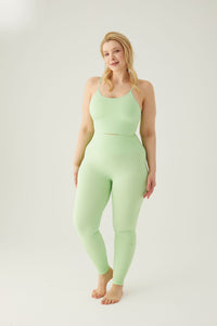 Seamless leggings with wide waistband Pistachio