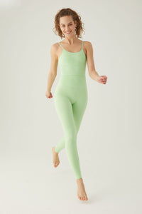 Seamless leggings with wide waistband Pistachio