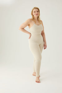 Seamless leggings with wide waistband