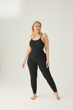 Load image into Gallery viewer, Seamless leggings with wide waistband Black
