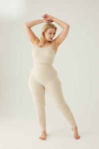 Seamless leggings with wide waistband