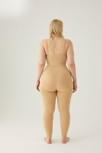 Seamless leggings with wide waistband Latte