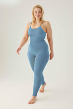 Load image into Gallery viewer, Seamless leggings with wide waistband Blue
