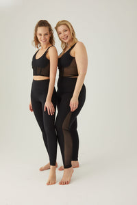 Leggings with mesh panel detail